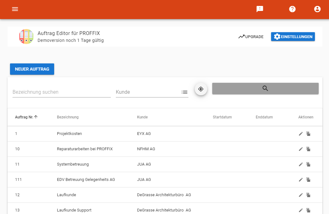 Übersicht Auftrag Editor alt text