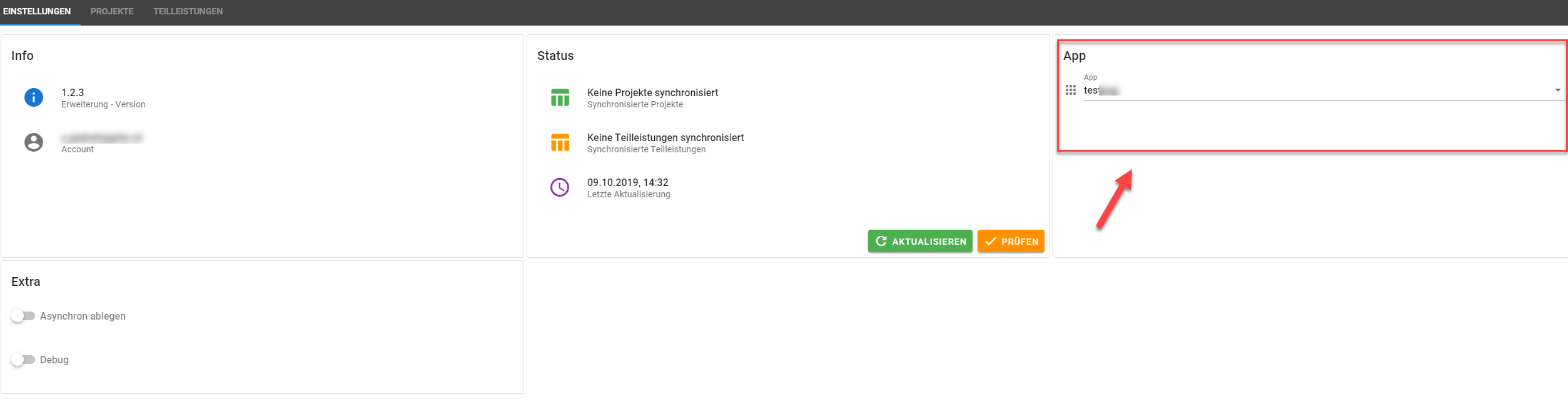Gmail Archiver Extension Optionen alt text