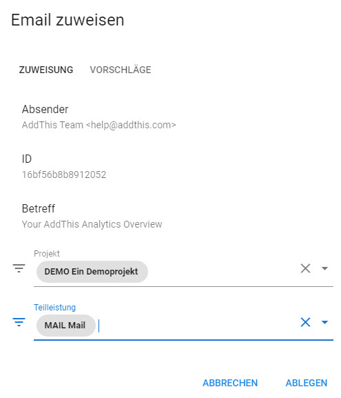Ablegen von Emails alt text