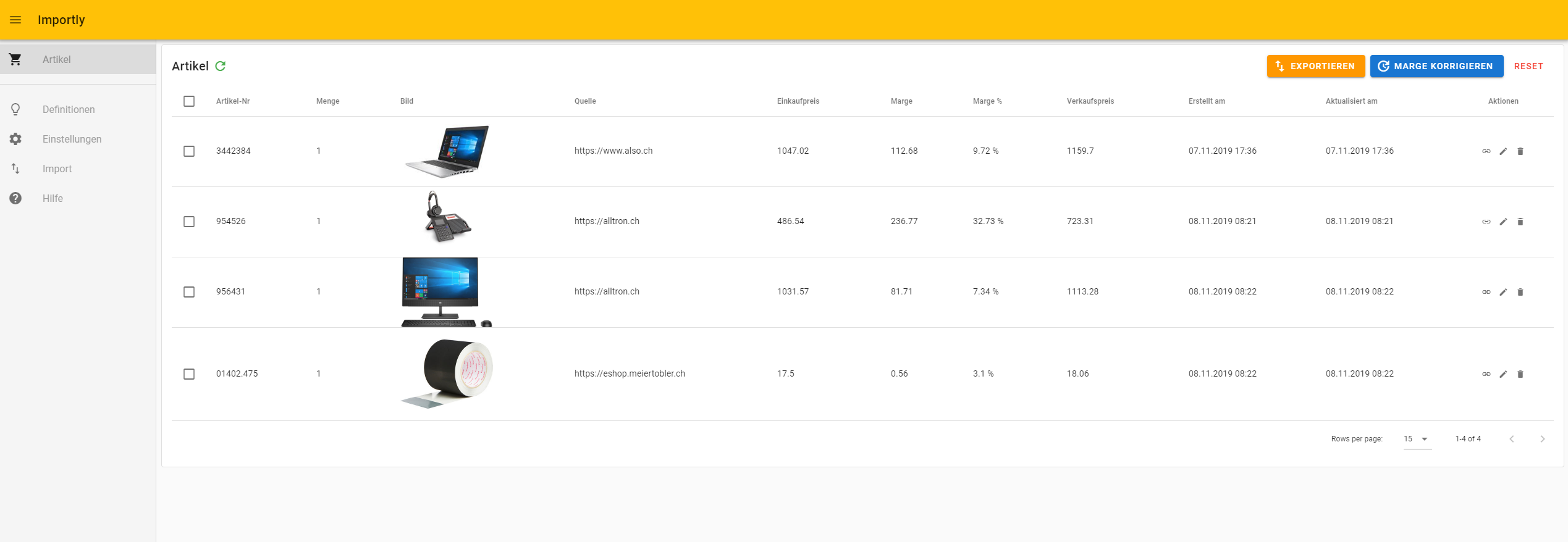 Importly Übersicht alt text