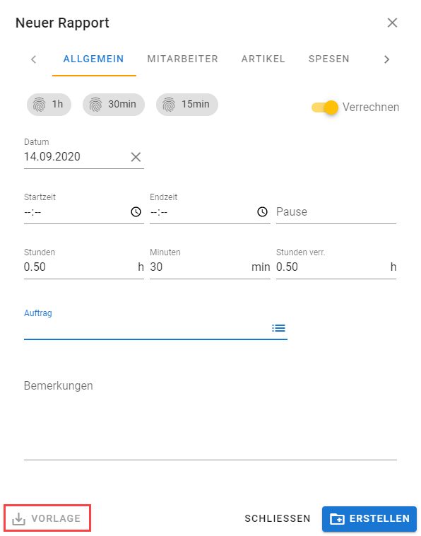 Vorlage erstellen alt text