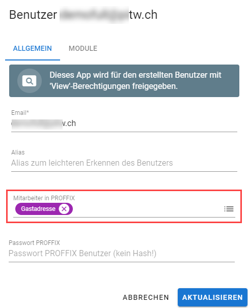 Variante Simple pApp PROFFIX alt text