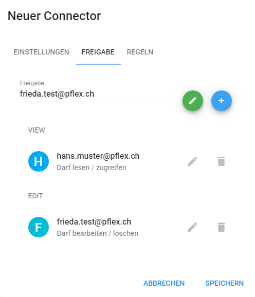 Connector teilen alt text